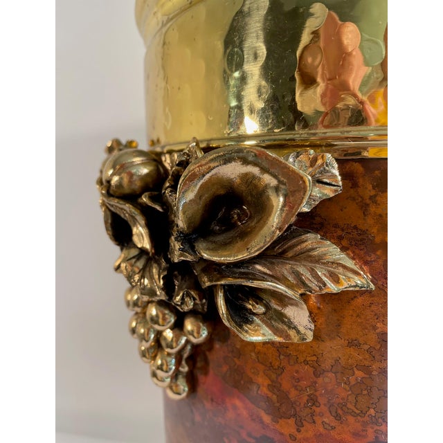 Mid 20th Century Italian Hammered Brass and Copper Umbrella and Stick Stand For Sale - Image 10 of 17