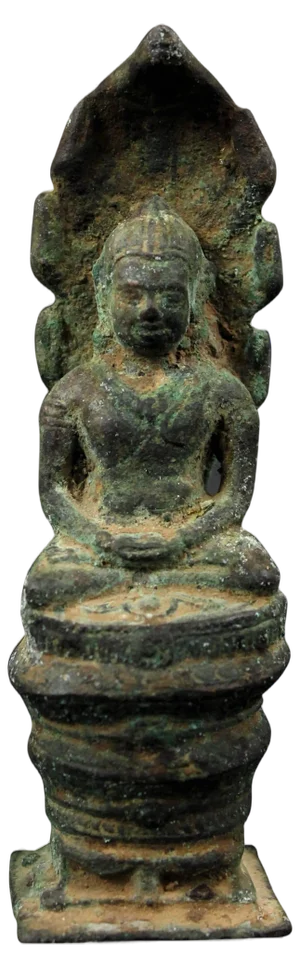Angkor Period Khmer Artist, Buddha Naga Sculpture, 1200, Bronze