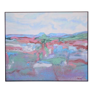 1980s “Blue Hills” Acrylic on Canvas Landscape Painting by Harry Hilson For Sale