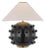 Kelly Wearstler by Visual Comfort Signature Linden Medium Orb Table Lamp in Black with Linen Shade For Sale