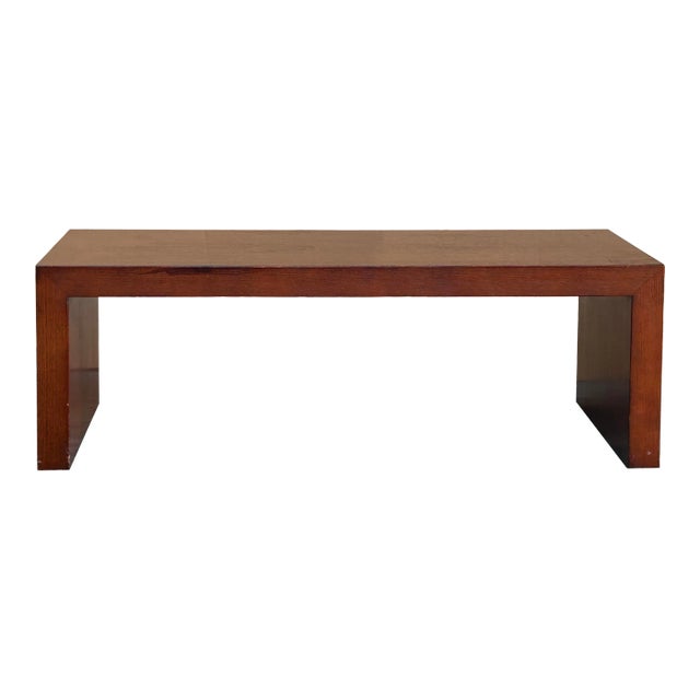 46" Simple Plank Wood Brown Rectangular Coffee Table Stand For Sale
