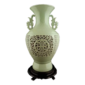 Early 20th Century Chinese Porcelain Pierced Haitangzun Vase