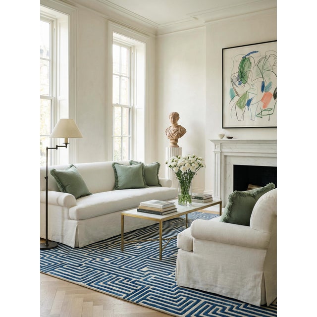 Not Yet Made - Made To Order Knossos Hand-Tufted Maze Rug, Blueberry Blue, 8x10 For Sale - Image 5 of 5