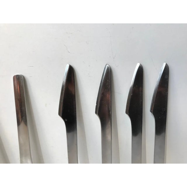 1990s Scandinavian Modern Danish Steel Flatware Set by Erik Magnussen for Stelton, 1990s, Set of 8 For Sale - Image 5 of 7