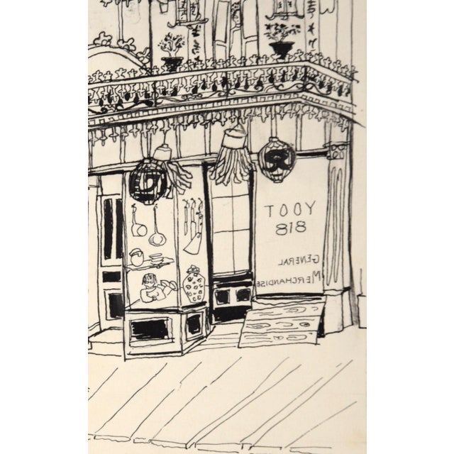 General Merch Way Down in Chinatown - Vintage Illustration in Ink by Irene Pattinson For Sale - Image 4 of 5
