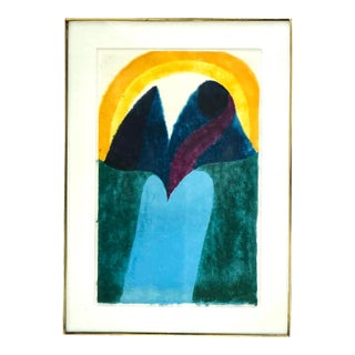 1980s Original Signed Carol Summers ‘Moorea ’ Woodcut Print, 28/75, Framed For Sale