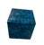 Vintage Moroccan Deep Blue Zellige Terracotta Tile Cube Side Table For Sale - Image 4 of 12