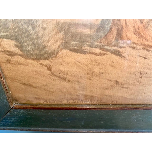 Andrew Thomas Schwartz Listed New York Artist Early Landscape Oil Framed Under Glass For Sale In Tampa - Image 6 of 6