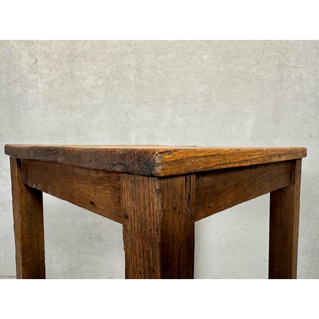 Brutalist Side or Plant Table in Oak For Sale - Image 9 of 12