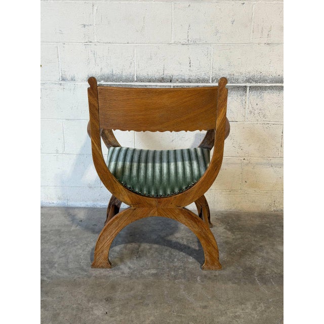 In Style of Henning Kjærnulf Brutalist Oak Kurul Armchair Danish Mid-Century Modern 1960s For Sale - Image 11 of 11