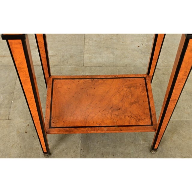 English 19th Century Birch Marquetry & Stone Inlay Table For Sale In Baton Rouge - Image 6 of 12