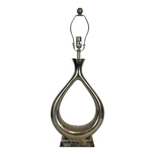 Currey & Company Modern Silver Finished Sculptural Table Lamp Prototype For Sale
