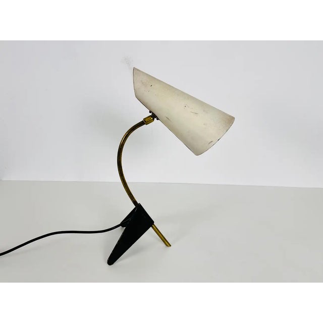 1950s Brass and Metal Table Lamp by Louis Kalff, 1950s For Sale - Image 5 of 11