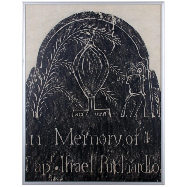 Early New England Gravestone and Marker Rubbings - Set of 3 For Sale - Image 4 of 7