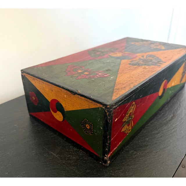 Mid-Century Modern Set of Three Korean Stackable Sewing Box Covered in Hanji Paper For Sale - Image 3 of 18