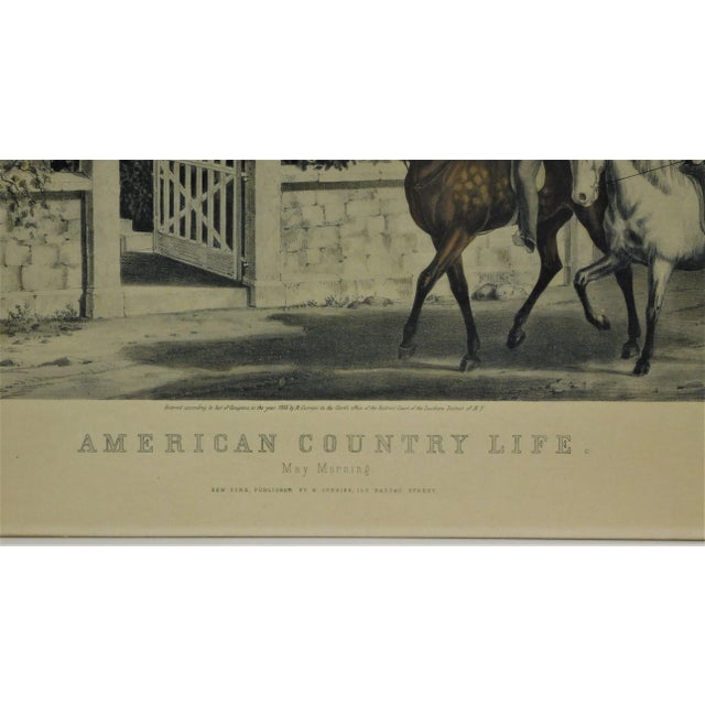 American Mid 19th Century Currier and Ives American Country Life May Morning Lithograph, Framed For Sale - Image 3 of 7