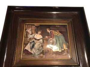 Signed Pierre Bonnaud French Copper Enameled Plague 1890’s Limoge France