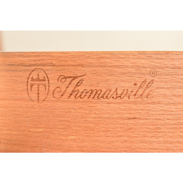 Thomasville Italian Neoclassical Carved Walnut Lighted Breakfront Bookcase Cabinet, Circa 1960s For Sale - Image 10 of 16