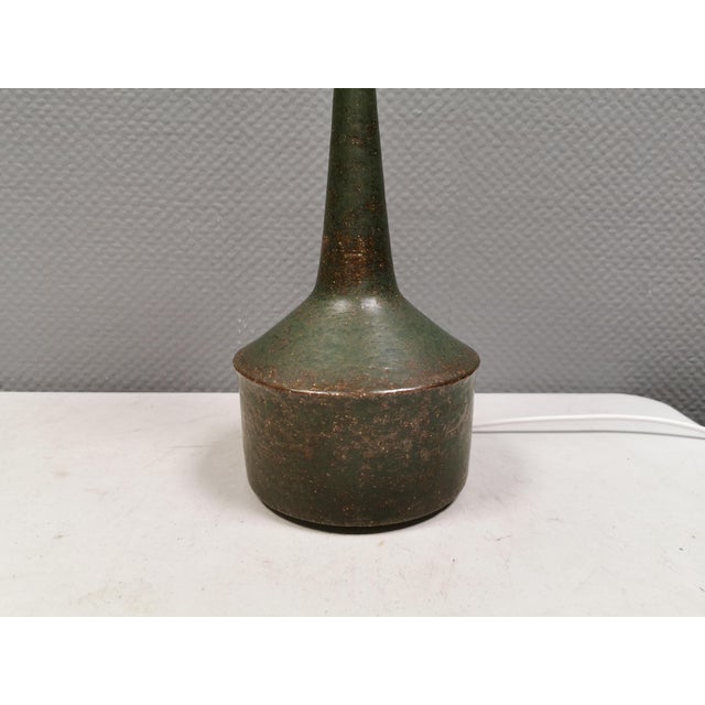 Dark Olive Green Stoneware Lamp from Palshus, Denmark, 19560s For Sale - Image 9 of 14