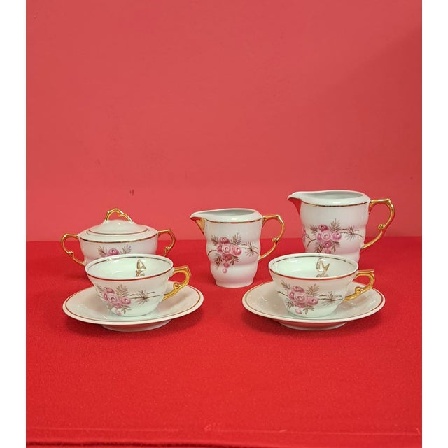 Beautiful vintage-style "You and Me" coffee set, dating from the 1960s, made of Santa Clara porcelain. Ideal for...
