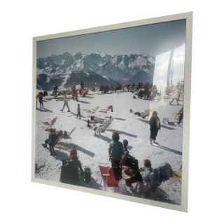 Showroom Sample Original Slim Aarons Verbier Vacation Framed Print For Sale