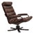 Danish Swivel Armchair in Brown Furniture Leather from Georg Thams, 1970s For Sale