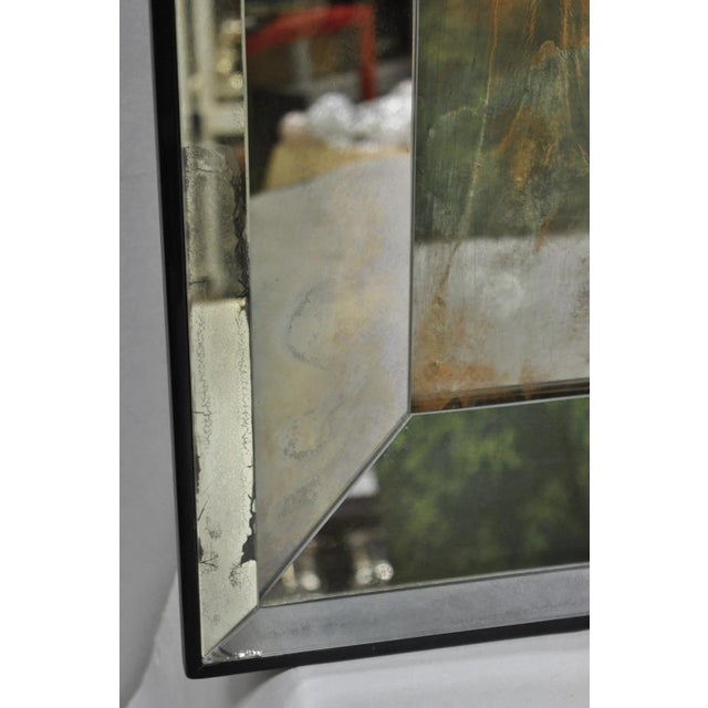 Vintage Chinoiserie Orientalist Verre Eglomise Smoked Glass Figural Wall Mirror For Sale - Image 11 of 16