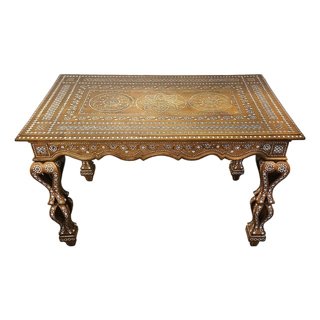 Late 19th Century Inlaid Walnut Desk, Italy For Sale