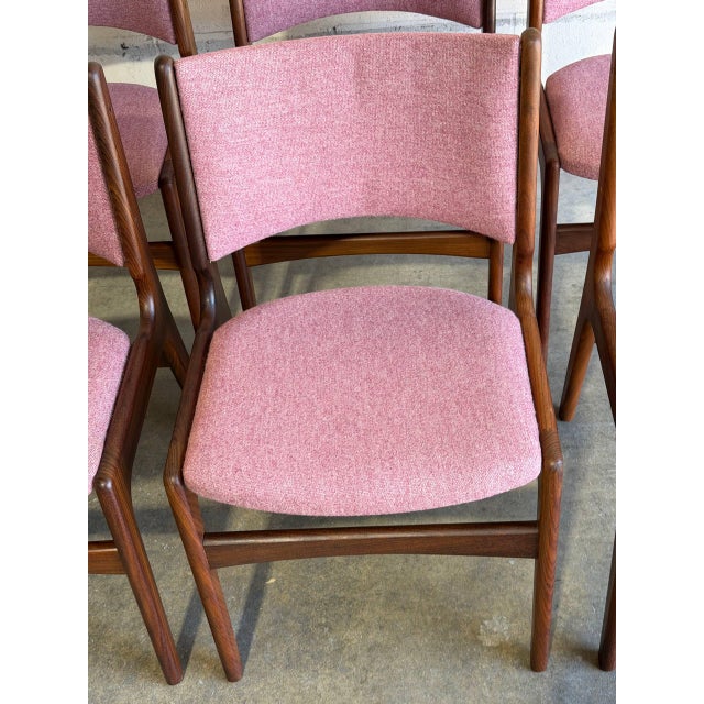 Rosewood Dining Chairs in Style of Erik Buch Upholstered Mid-Century Seating Set of 6 Denmark 1960s For Sale - Image 10 of 11