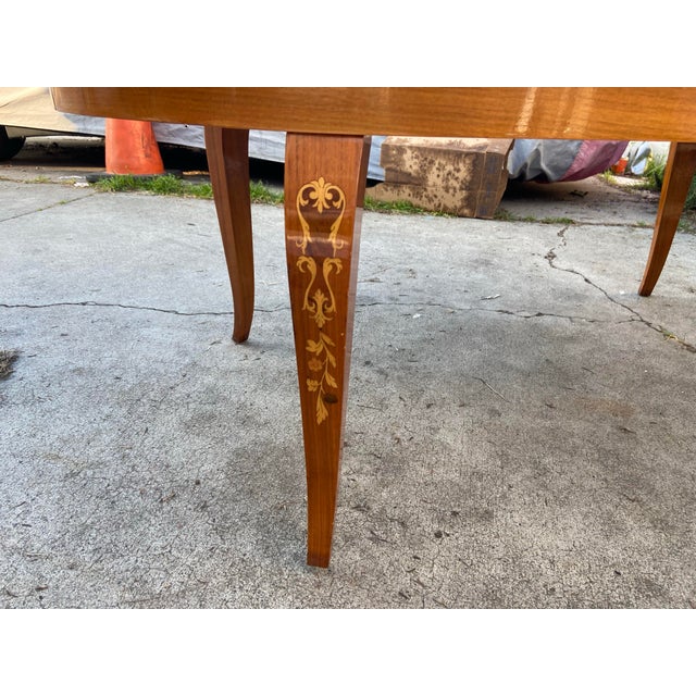 Vintage Mid Century Modern Italian Inlaid Oval Coffee Table For Sale - Image 4 of 12