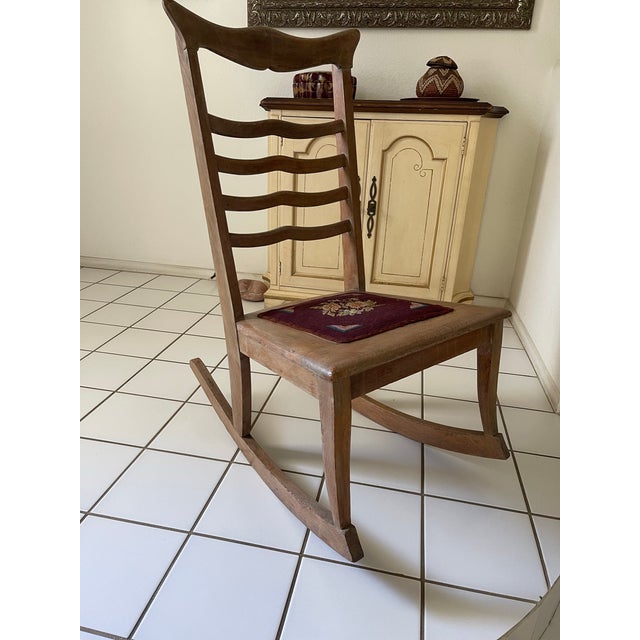 Antique Oak Ladder-Back Sewing Rocker – Circa 1900, in the Style of Js Ford, Johnson & Co. For Sale - Image 11 of 12