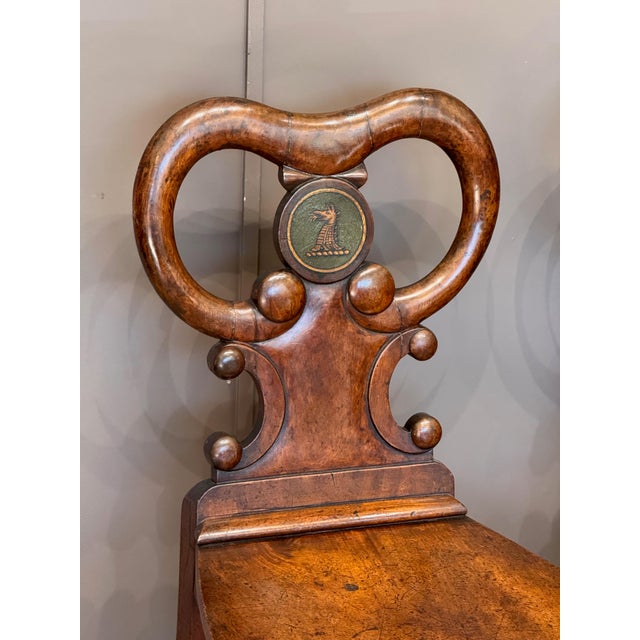 Pair of Early 19th Century English Regency Mahogany Hall Chairs For Sale - Image 4 of 15