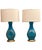 Metal Vintage Mid 20th Century Aqua Murano Glass Lamps - a Pair For Sale - Image 7 of 9