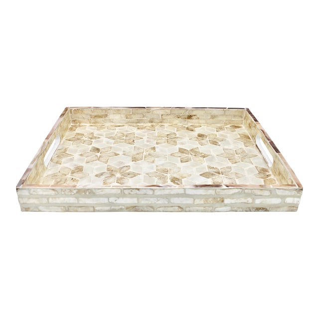 Vintage Organic Modern Tessellated Abalone Shell Tray | Chairish