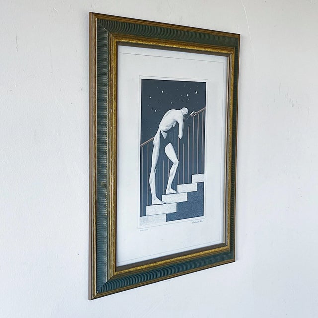 Black 1940s "Many More" and "How Soon" Art Deco Figurative Prints After Rockwell Kent, Framed - a Pair For Sale - Image 8 of 12