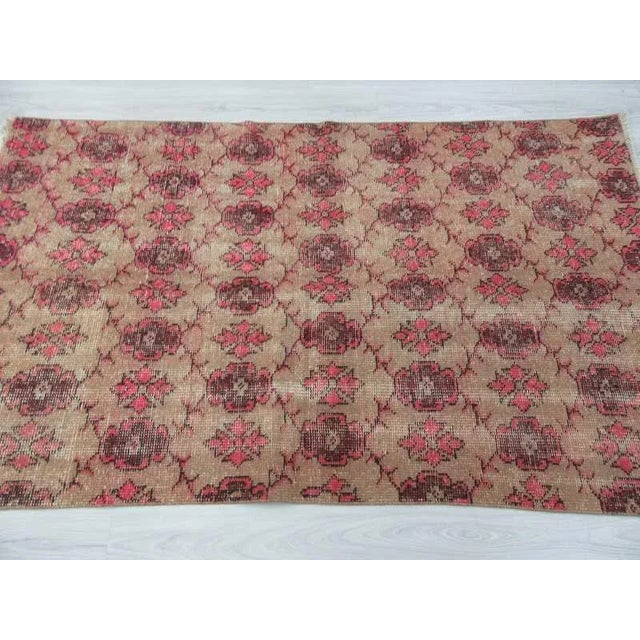 Vintage Turkish Hand-Knotted Rug - 4'3" x 6'10" For Sale - Image 4 of 6