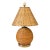 Vintage Pencil Rattan Table Lamp With Crab Finial & Woven Shade For Sale