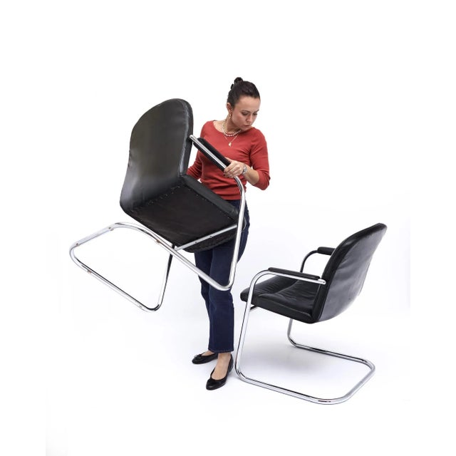 Vintage Klöber Leather Armchairs For Sale - Image 9 of 10