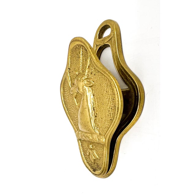 Vintage 1945 Randolph Brass Stag Wall Clip | Deer Head Paper Holder | Rustic Lodge Décor For Sale - Image 12 of 12