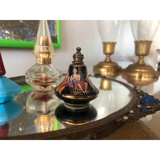 Art Deco Lacque Perfume Bottle Depicting the Ancient Greek For Sale - Image 3 of 7