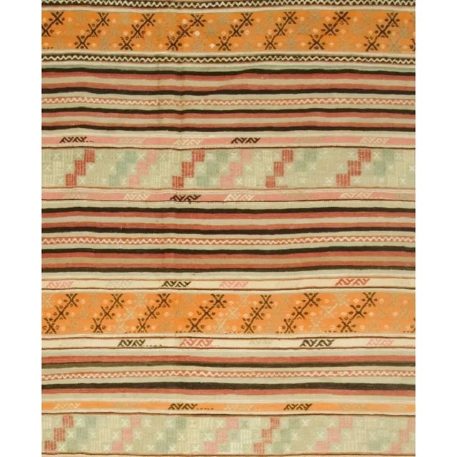 Textile Vintage Turkish Kilim 9'5 X 5'4 For Sale - Image 7 of 8