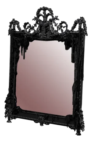 Vintage Baroque Wooden Wall Mirror, 1950s