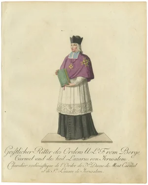 Ecclesiastical Knight of the Order of Our Lady of Mount Carmel and St. Lazarus, 1791, Paper