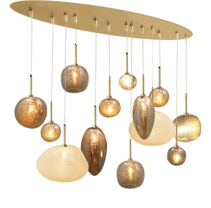 Dark Valleys Mouth-Blown Glass Pendant Light by Riviera Light