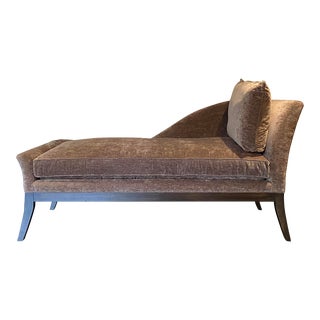 1990s Crushed Velvet Upholstered Chaise Lounge For Sale