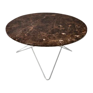 Brown Emperador Marble and Black Steel O Table by OxDenmarq