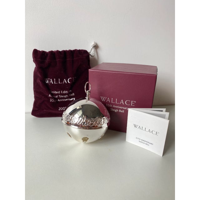 Traditional 2005 Wallace Annual Sleigh Bell, Limited Edition Ornament, Silver Plate For Sale - Image 3 of 7