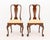 Pair of Kindel George II Style Mahogany Side Chairs, with cream and golden striped silk and cotton upholstered seats on...