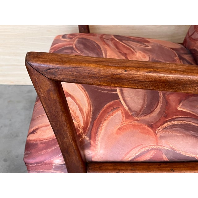 Mid 20th Century Pair of Scandinavian Mid-Century Modern Colorful Teak Club Armchairs For Sale - Image 14 of 18