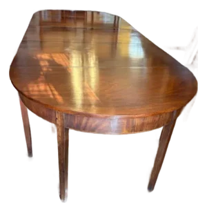 Circa 1840 Georgian Pair of English D End Tables With Mahogany Dining Table